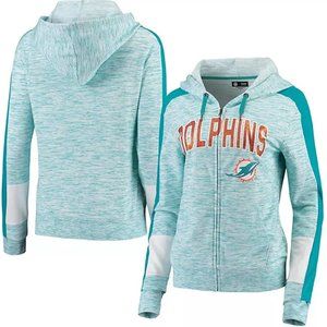 Women's New Era Aqua Miami Dolphins Athletic Full-Zip Hoodie